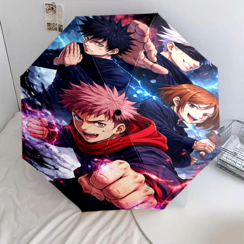 1PC Jujutsu Kaisen: Curse Battle Automatic Umbrella - Suitable Travel Outdoor Portable Umbrella Birthday Gift Daily Essentials