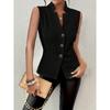 Zomer Nieuwe Dames V-hals Knopen Mouwloos Vest Vest Klein Pak Vest