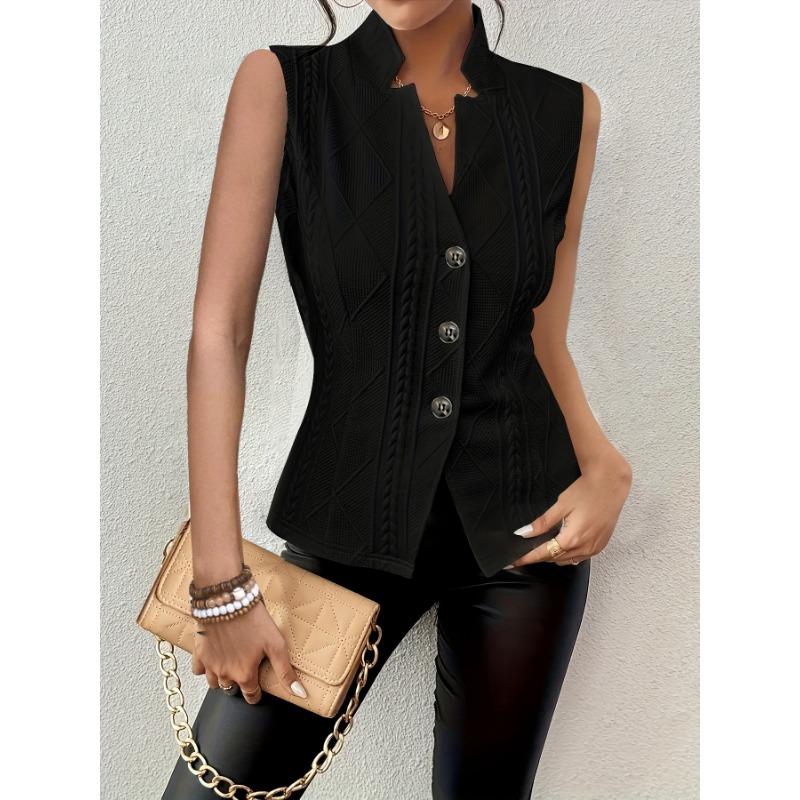 Zomer Nieuwe Dames V-hals Knopen Mouwloos Vest Vest Klein Pak Vest