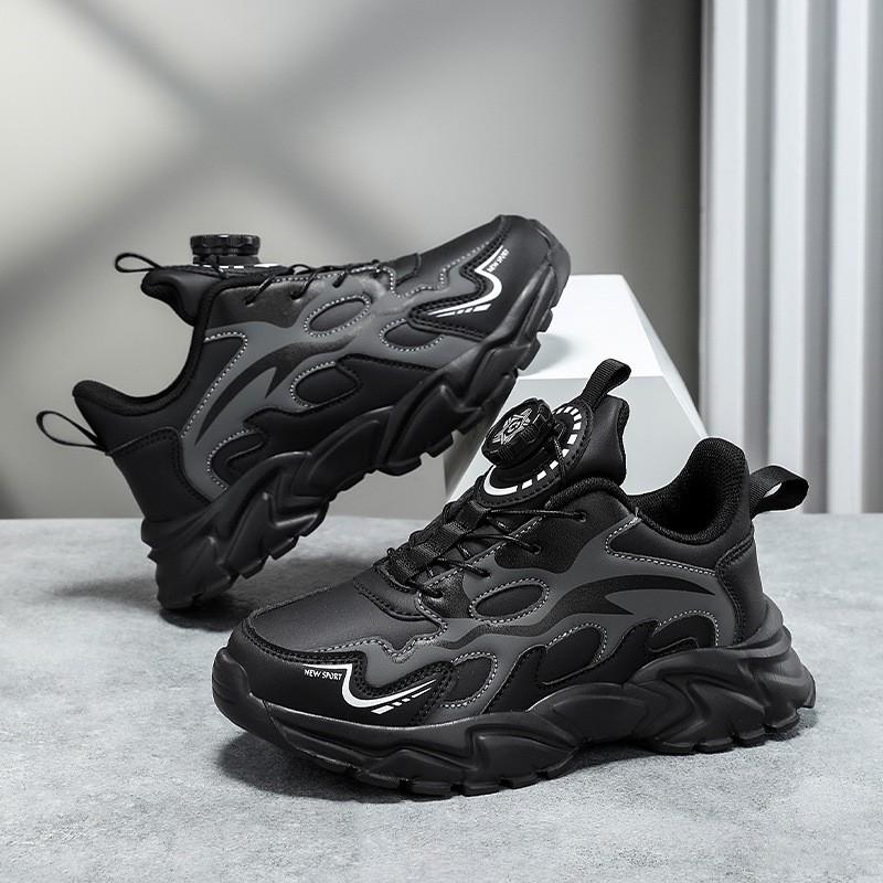 Boys Winter Warm Running Shoes With Fleece Lining Lightweight Anti-Slip Sports Sneakers Kids 4-16 Years