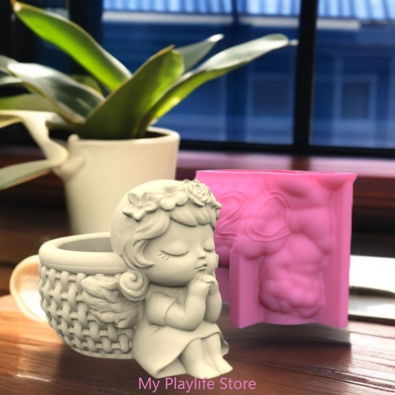 Succulents Flower Pot Resin Silicone Mold DIY Garden Concrete Flowerpot Candle Holder Mould Handmade Craft Home Decor