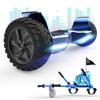 Hoverboard RCB 8.5 Polegadas Scooter Elétrico Todo o Terreno Gyropode Hummer Bluetooth LED + Hoverkart Karting Ajustável Azul