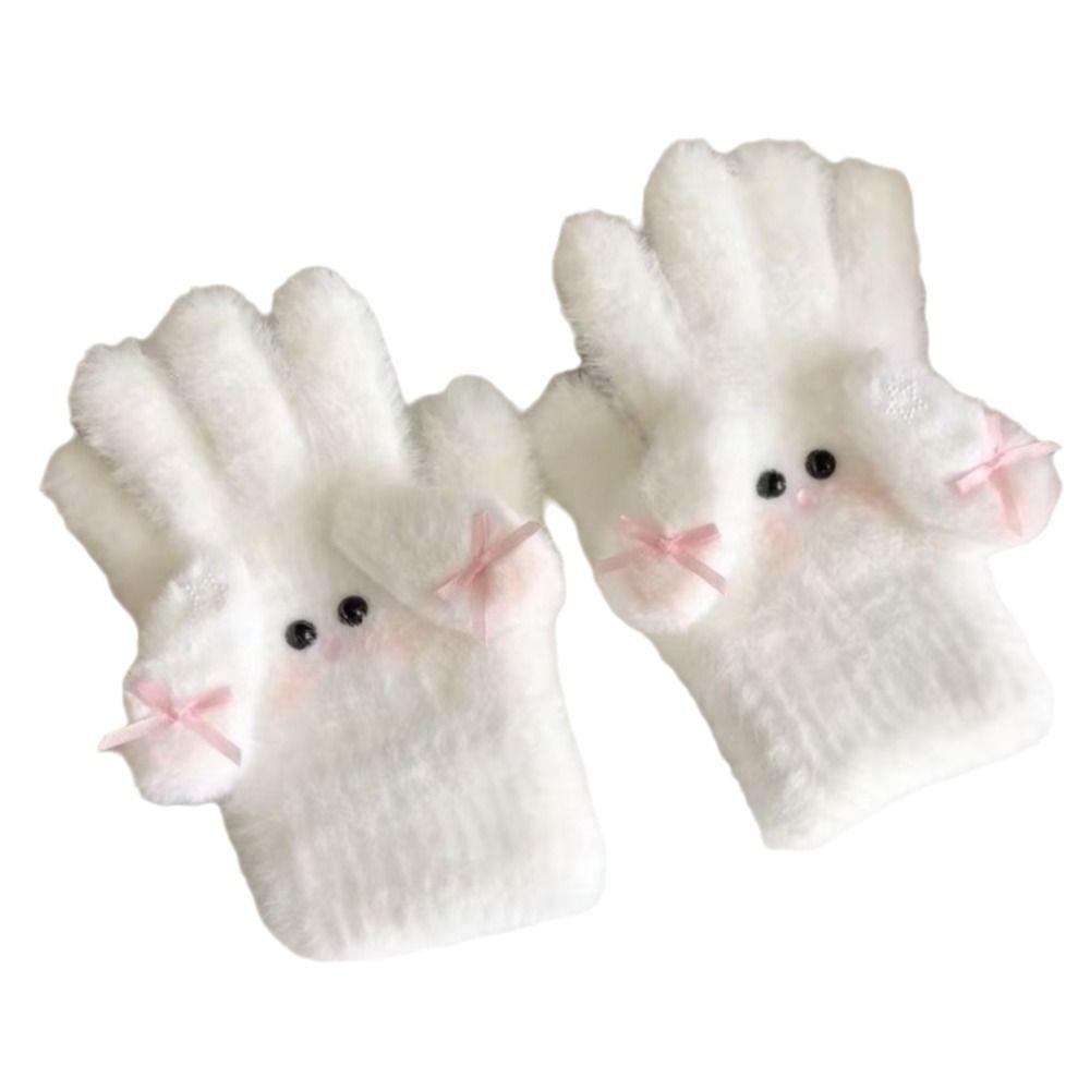 Sweet Keep Warm Gloves Windproof Cold Protection Bow Mittens Cartoon Rabbit Winter Gloves Women Girls