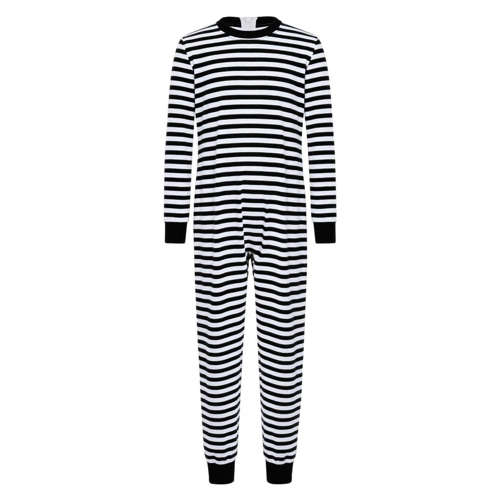 Tuta a righe unisex per bambini con bisogni speciali, abbigliamento adattivo, manica lunga, lunghezza intera, anti-strappo sulla schiena, cerniera invisibile