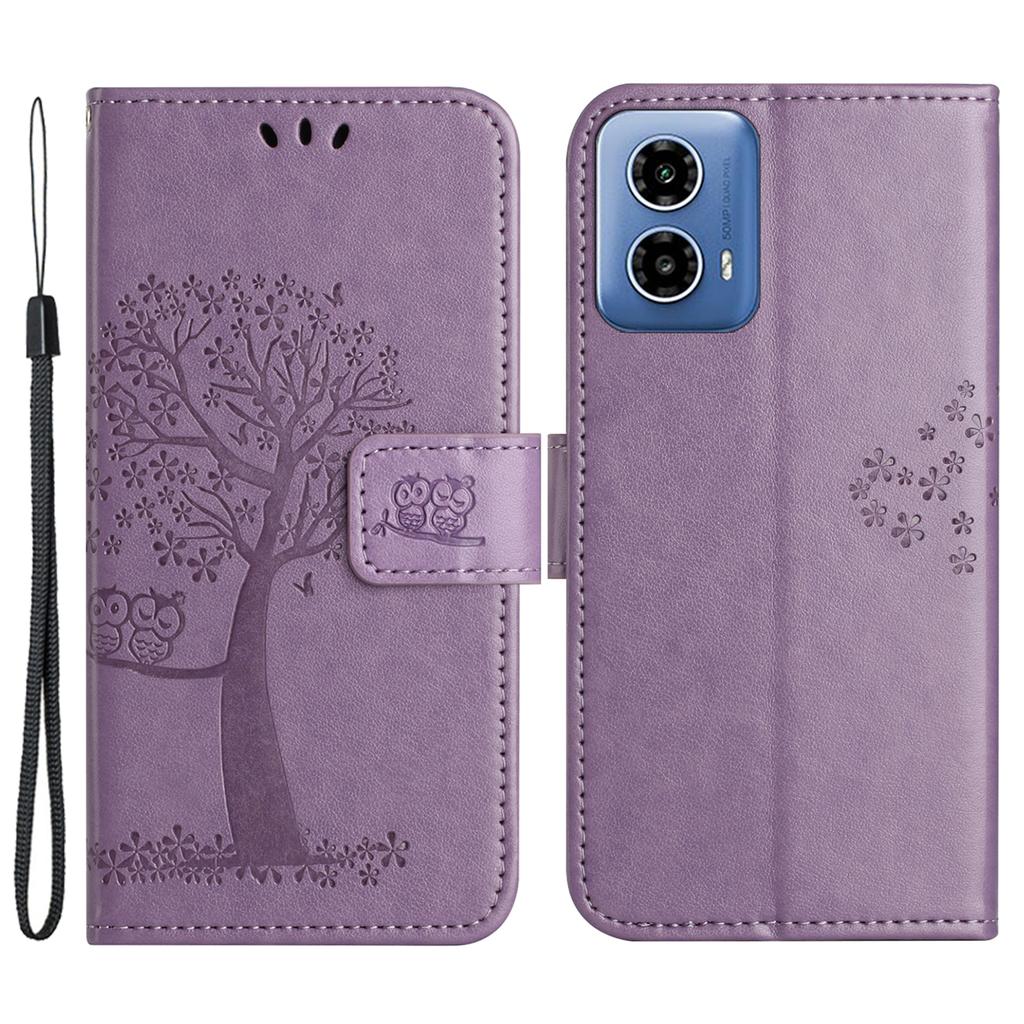 For Motorola Moto G24 Power Imprinted Pattern Wallet Phone Case PU Leather Phone Cover