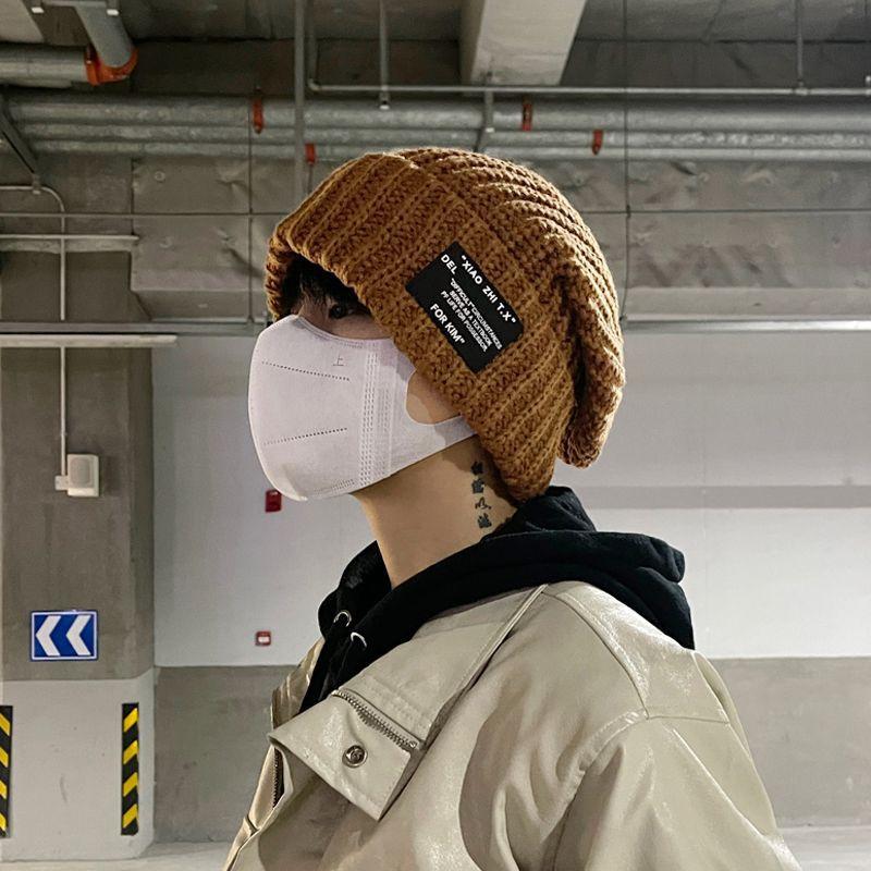 

Шапки, шапки, осенние и зимние вязаные шерстяные шапки, корейские и японские, утепленные, с большой окружностью головы, зимние, теплые, мужские вязаные шапки