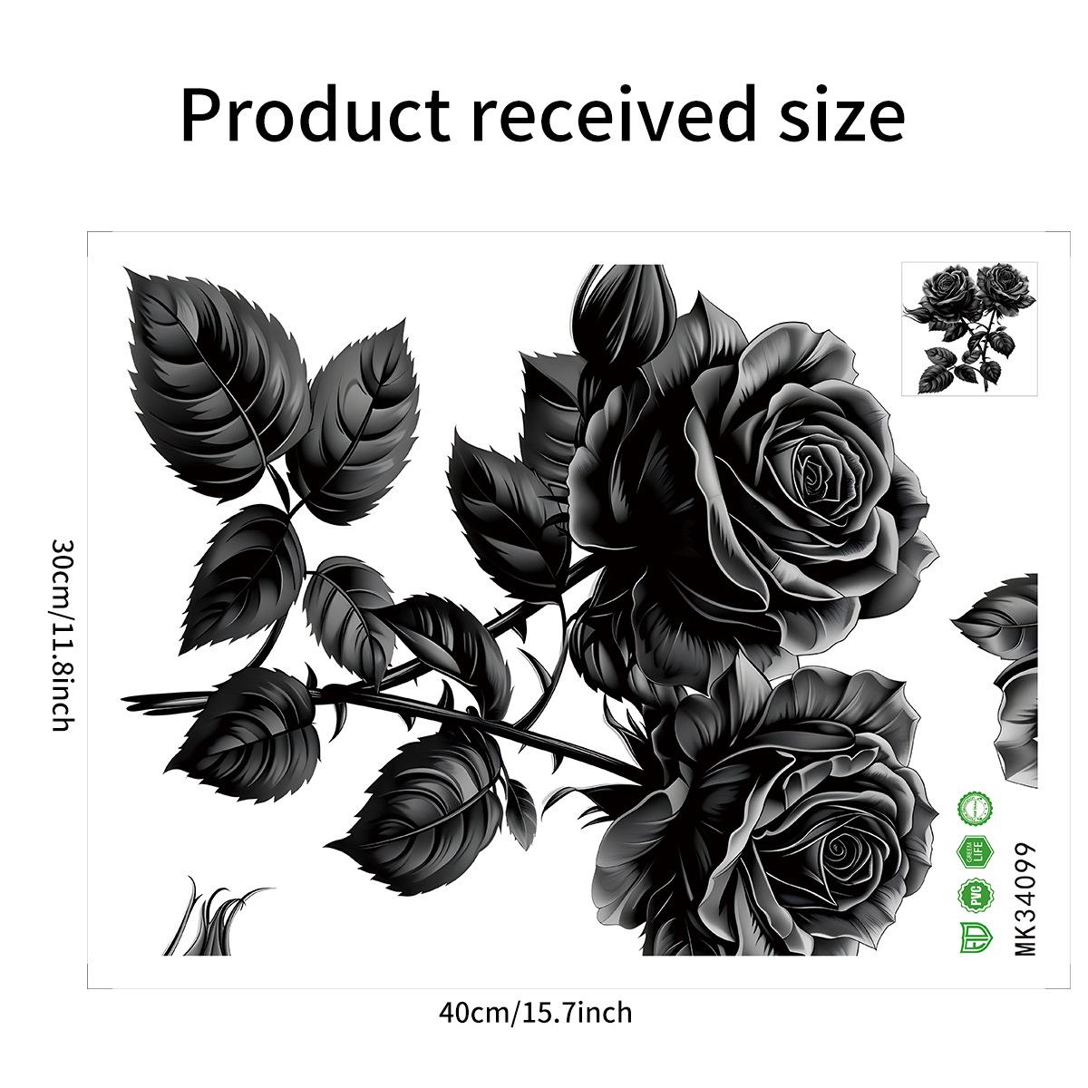 

New Creative Black Rose Personalized Wall Sticker Bedroom Living Room Home Wall Decoration 30 x 40Cm