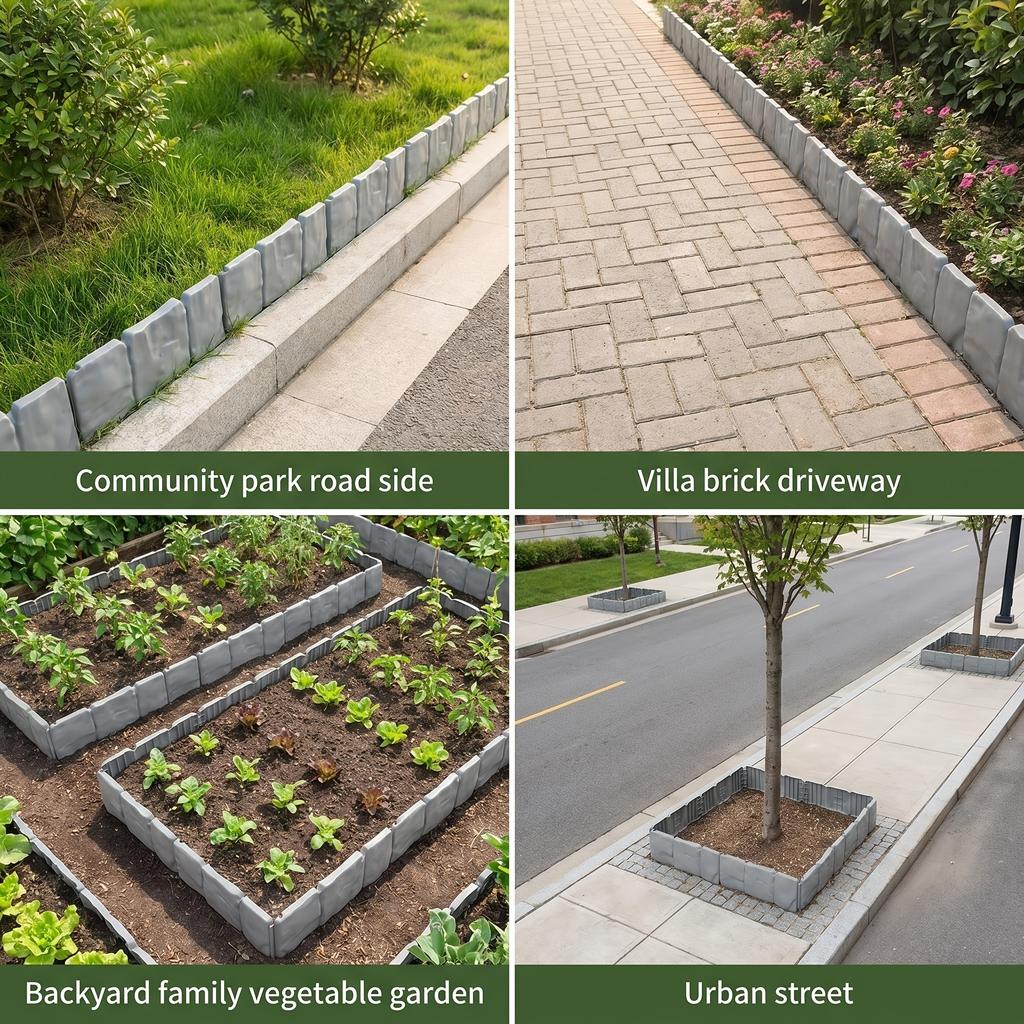 Plastic Garden Boundary Fence Lawns & Terraces - Durable Weather-Resistant Outdoor Decoration, Decorative Garden Fence, Lawn Edging Tool