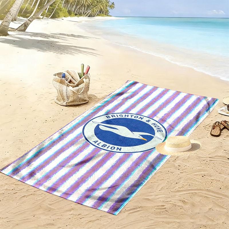 Brighton & Hove Albion Tryckt Strandhandduk, Stor Mjuk Snabbtorkande Handduk för Strand Camping Simning