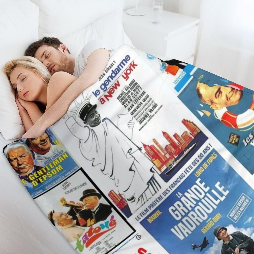 Louis de Funes movie poster compilation Throw Blanket Luxury Brand Baby Extra Large Throw Camping Blankets