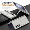 For Samsung Galaxy Z Fold5 5G Case Kickstand Wristband PC Phone Cover with Tempered Glass Film