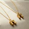 18K Gold Plated Arc de Triomphe Anhänger Halskette aus Edelstahl