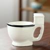 300ml Toilet Shaped Cup Coffee Ceramic Cup with Handle Water Cup Coffee Tea Milk Ice Cream Cup Funny Gift