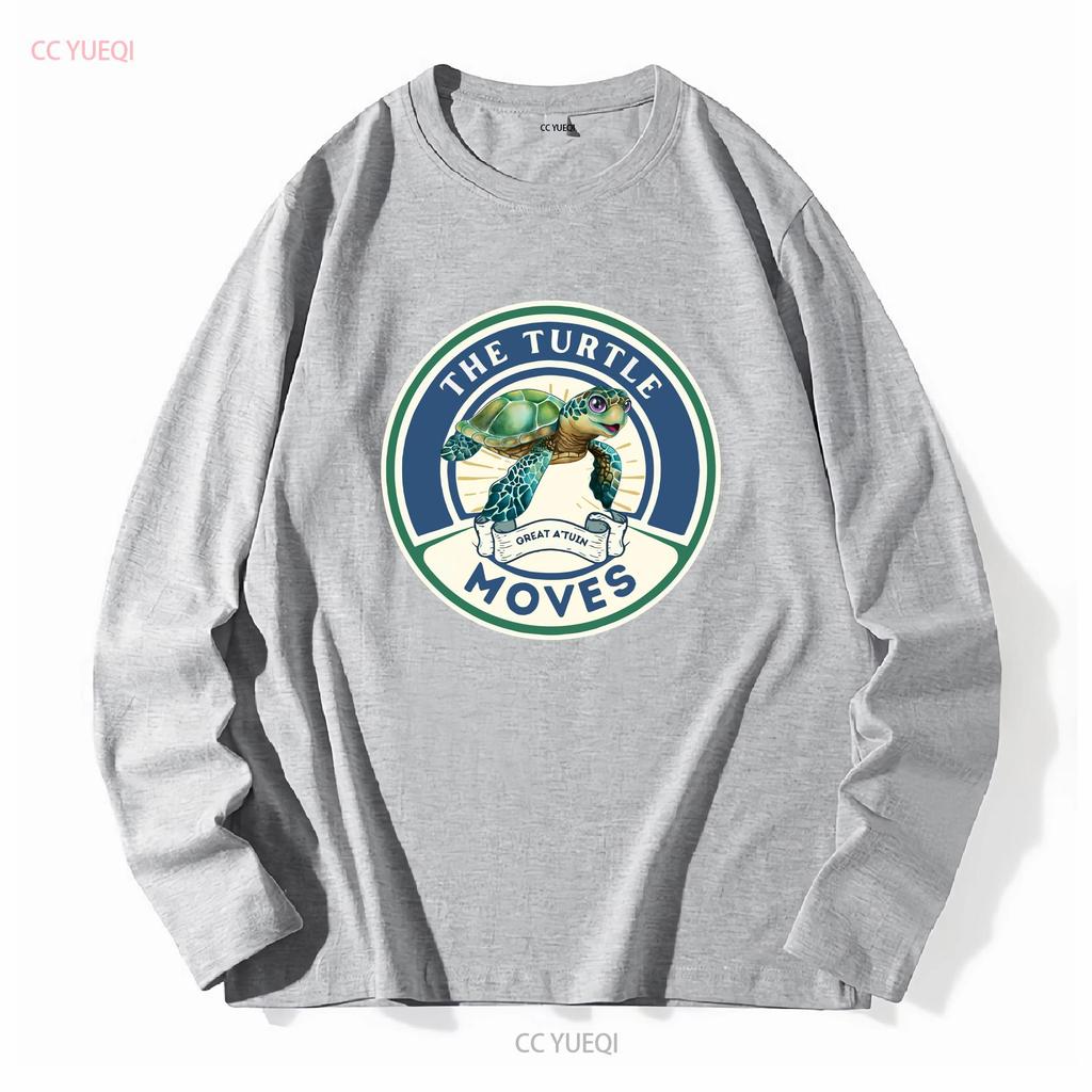 The Turtle Moves Discworld Inspired T Shirt with Terry Pratchett Fan Fantasy Novel Long or Short Sleeves Vintage Washed