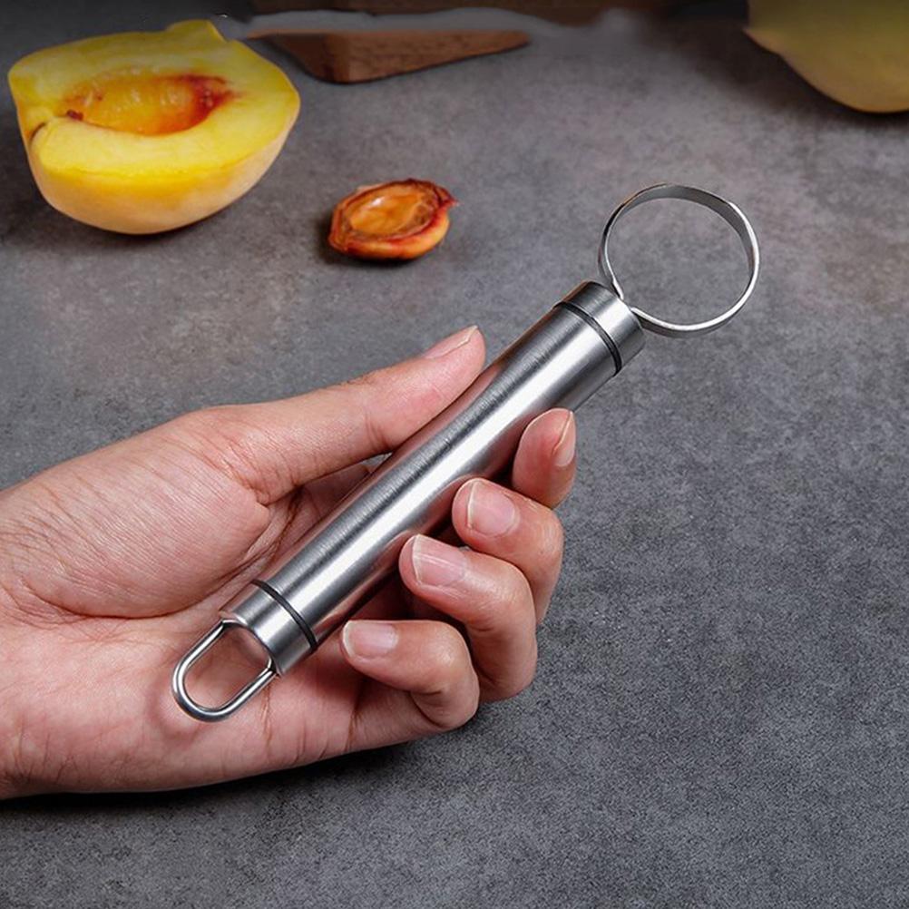 2 Pcs Fruit Corer Multifunctional Peach Manual Kitchen Gadgets Household Home Tools Silver for Restaurant