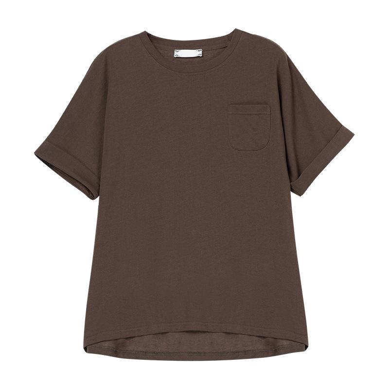Women's Plus Size Summer Solid Color Casual T-shirt - Short Sleeve, Loose Fit 6310