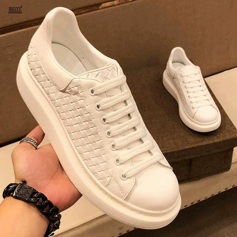 

Модные новые летние мужские дышащие туфли с принтом крокодила, кроссовки для бега, повседневные спортивные кеды, обувь из натуральной коровьей кожи с мягкой подошвой A3 46 белый