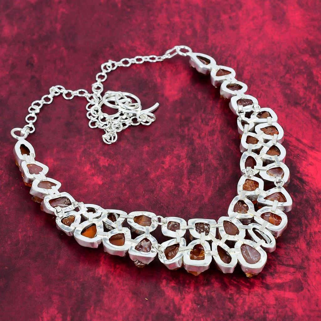 Colier brut de carnelian, colier din argint solid 925 din piatră prețioasă naturală, bijuterii lucrate manual, cadou de zi de naștere și de aniversare pentru ea