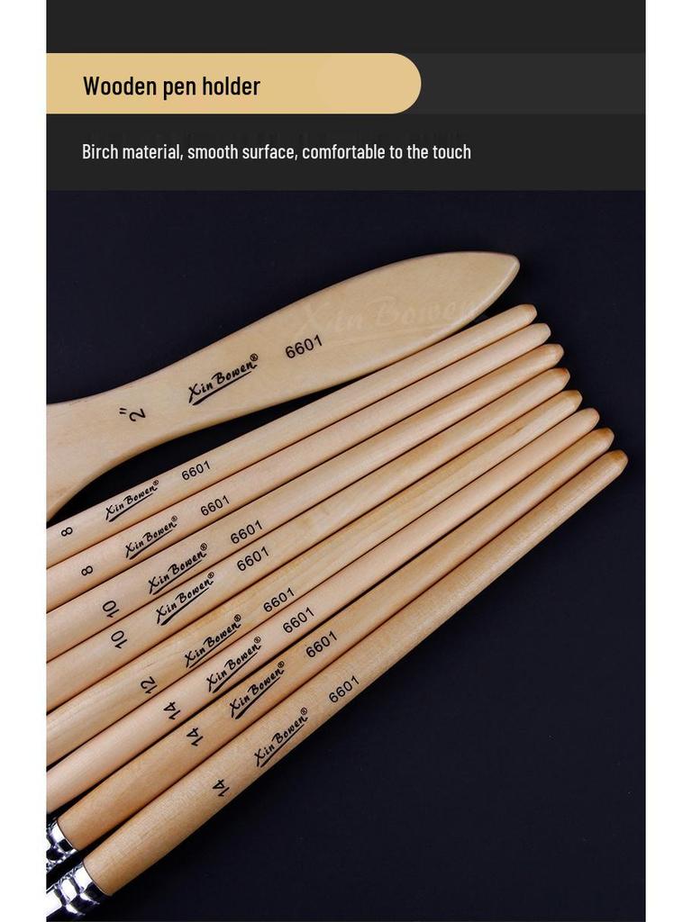 25-Piece Portable Wood Paintbrush Set for Art Studio and Sketching