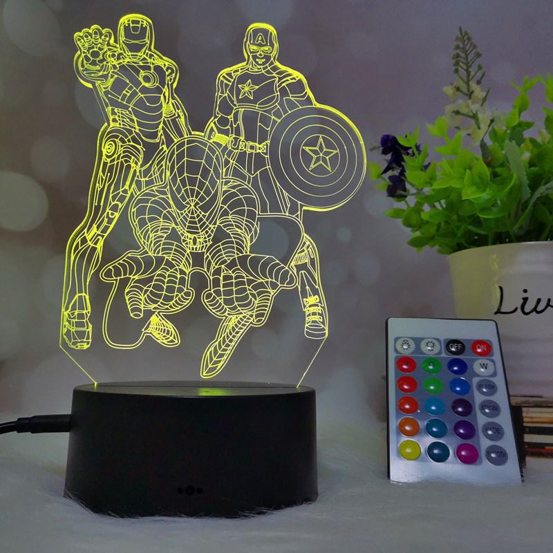 

Marvel Капитан Америка 3D Ночник USB Сенсорный - Цветной DIY Подарочный Свет White Touch with Remote