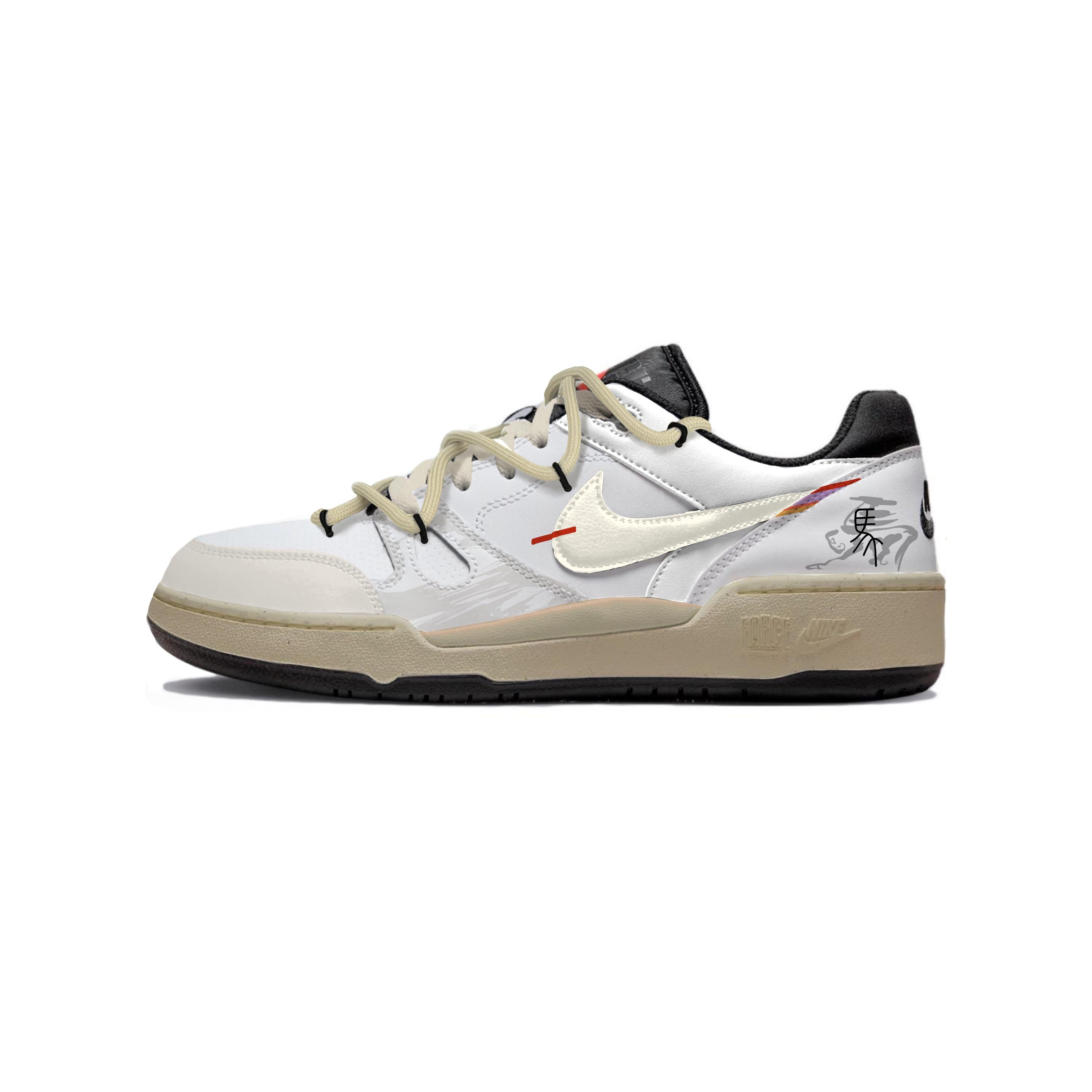

Nike Full Force Quick Dry Abrasion Resistant Low top Skateboard Shoes Men s Gray Brown FB1362-101(Team502-) 43