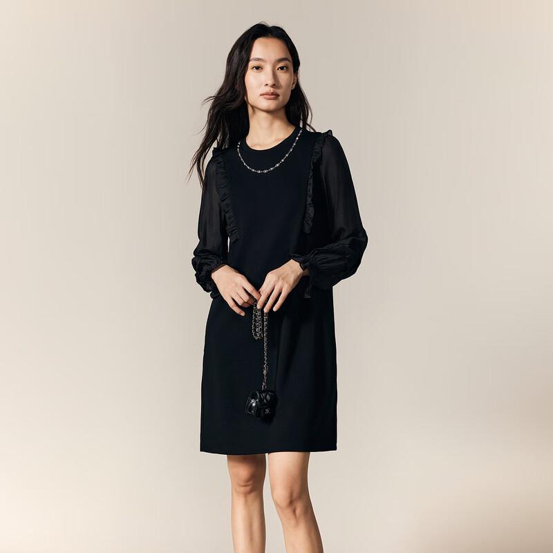 

Gejin Women s Autumn Patchwork Long-Sleeve Midi Dress XL