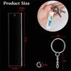 24/48x Rectangle Clear Acrylic Ornament Blanks Acrylic Keychain Blanks Set with Chain for DIY Project and Crafting