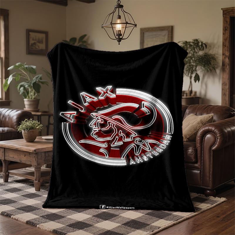 Ajax Amsterdam Print Flannel Blanket Soft Warm Sofa Bed Throw Blanket For Home Office Bedroom