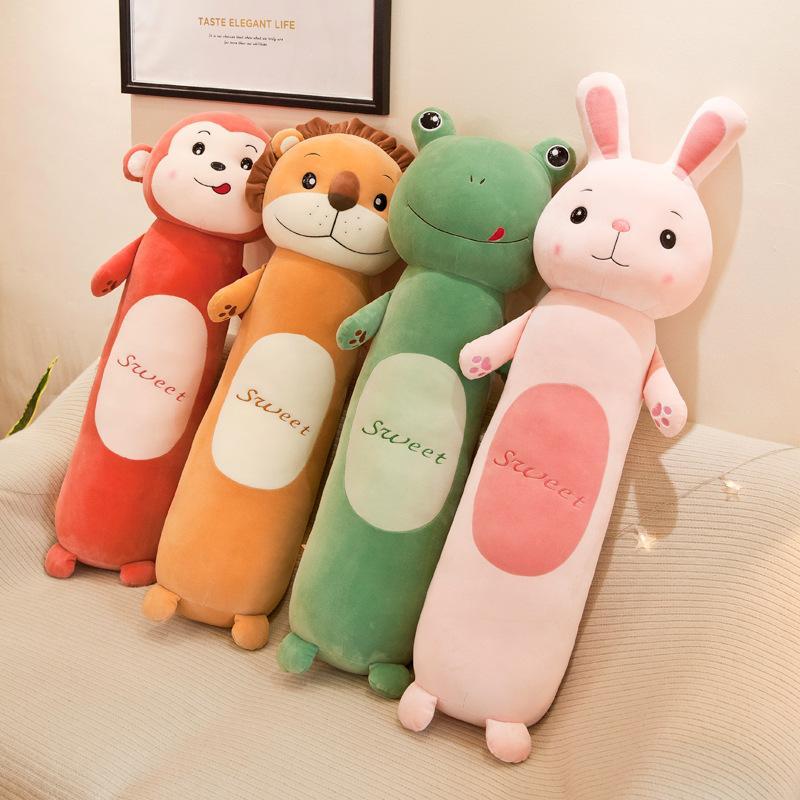 55cm Long Bar Animal Cartoon Plush Pillow Comfortable Stuffed Doll Cushion for Bed Sofa Travel Nap Portable Use