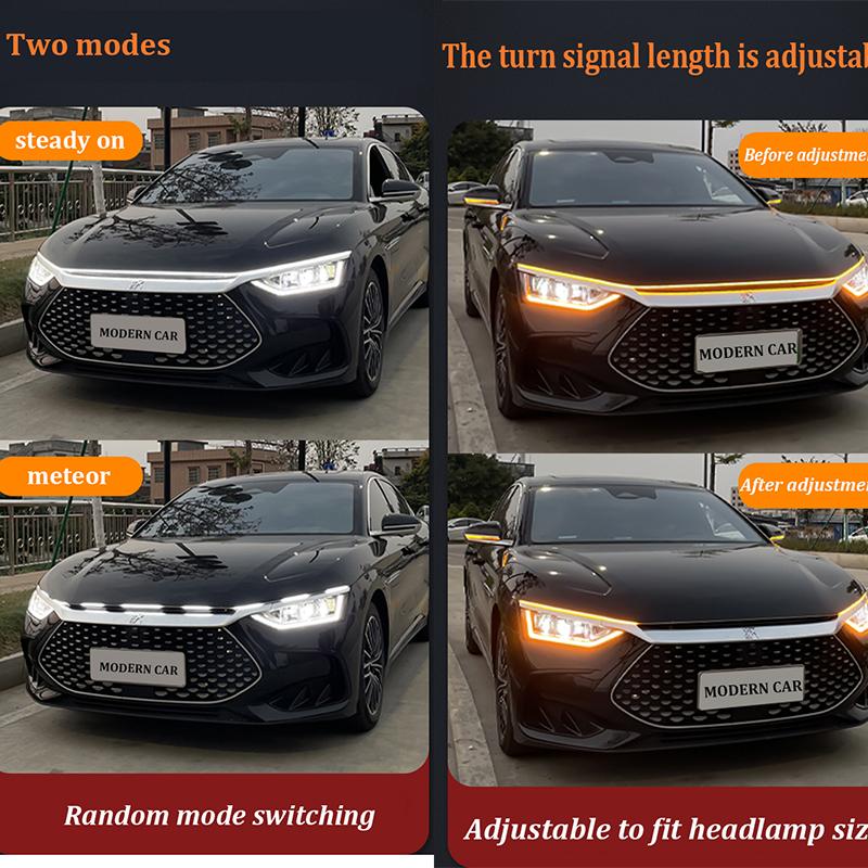 Striscia LED Dinamica per Cofano Auto Luce Cofano Motore Striscia LED DRL Luci Diurne Striscia LED Flessibile Decorazione Auto Accessori