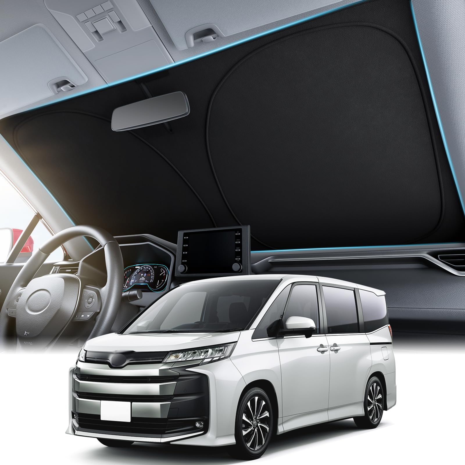 

Wigoo Toyota Voxy Noah 80 серия автомобиль хайлайт оригинальный для конкретного автомобиля VOXY NOAH свет жара УФ УФ салон автомобиля жара легко хранить сумка совместимая чёрный