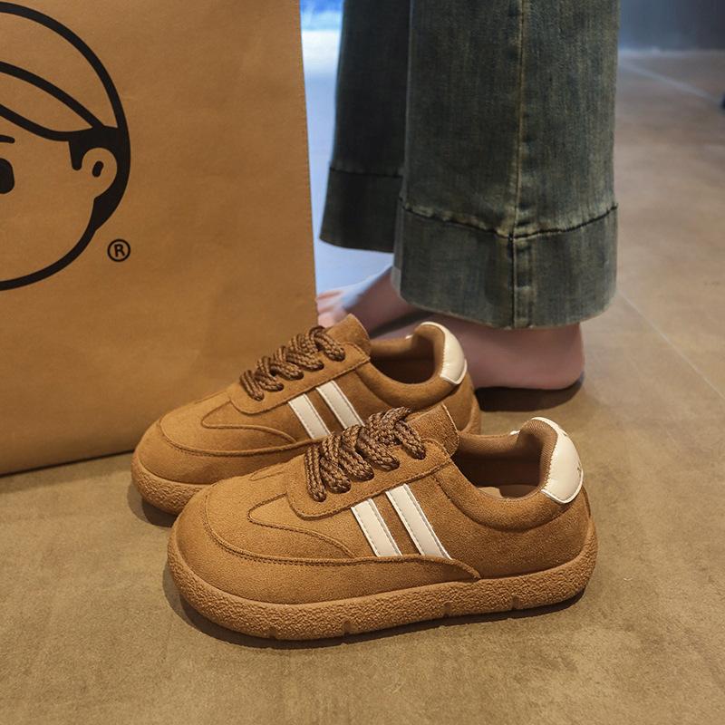 Retro Platform German Training Shoes Women's 2025 Autumn and Winter New Round Head Soft Sole Versatile Casual Board Shoes New