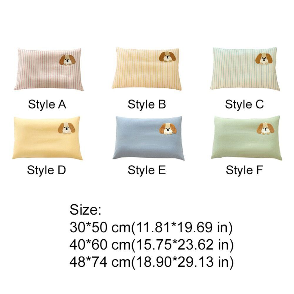 Breathable Single Pillowcase Pure Cotton Pillowslip Cartoon Dog Pattern Student Pillowcase Bedroom