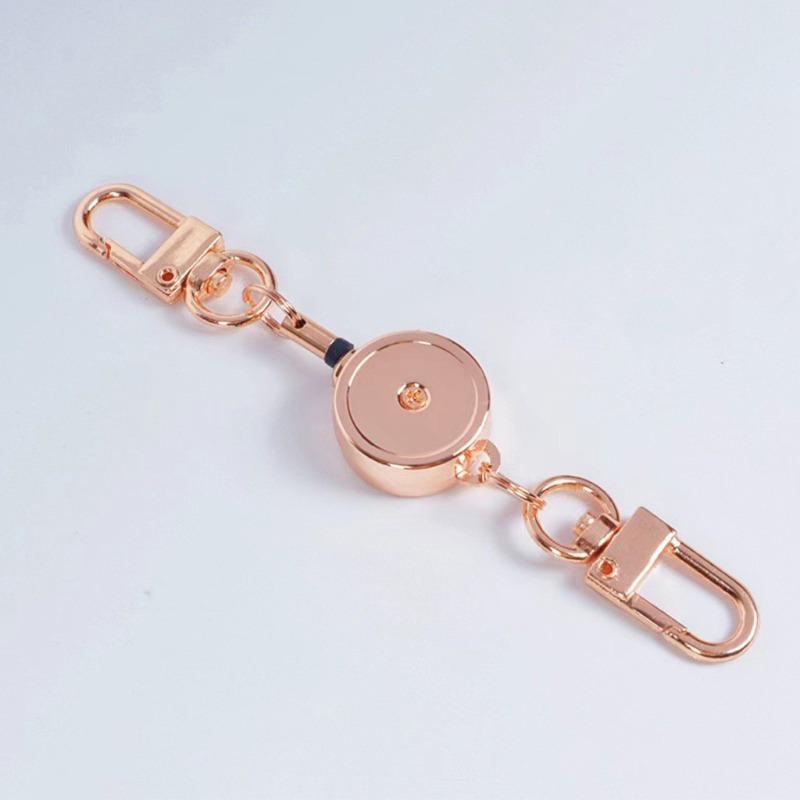 Anti-theft Retractable Key Holder Metal Easy-to-pull Buckle Rope Elastic Keychain Sporty Retractable Key Ring Nurse Accessories