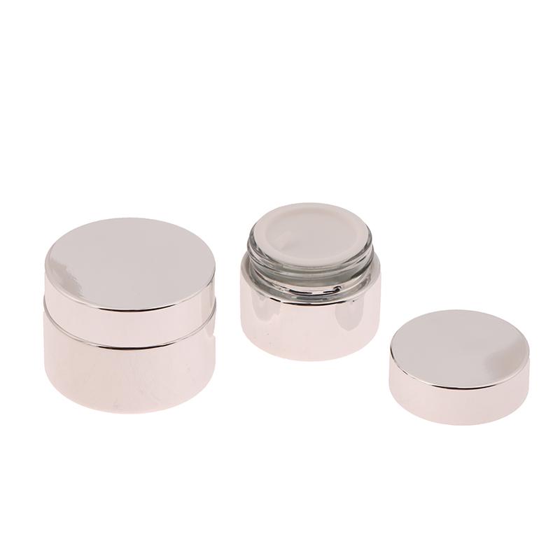 Cosmetic Jar 5-50G Face Cream Glass Bottle Silver Cream Jar Cosmetic Container Empty Nail Glue Jar Travel Makeup Container