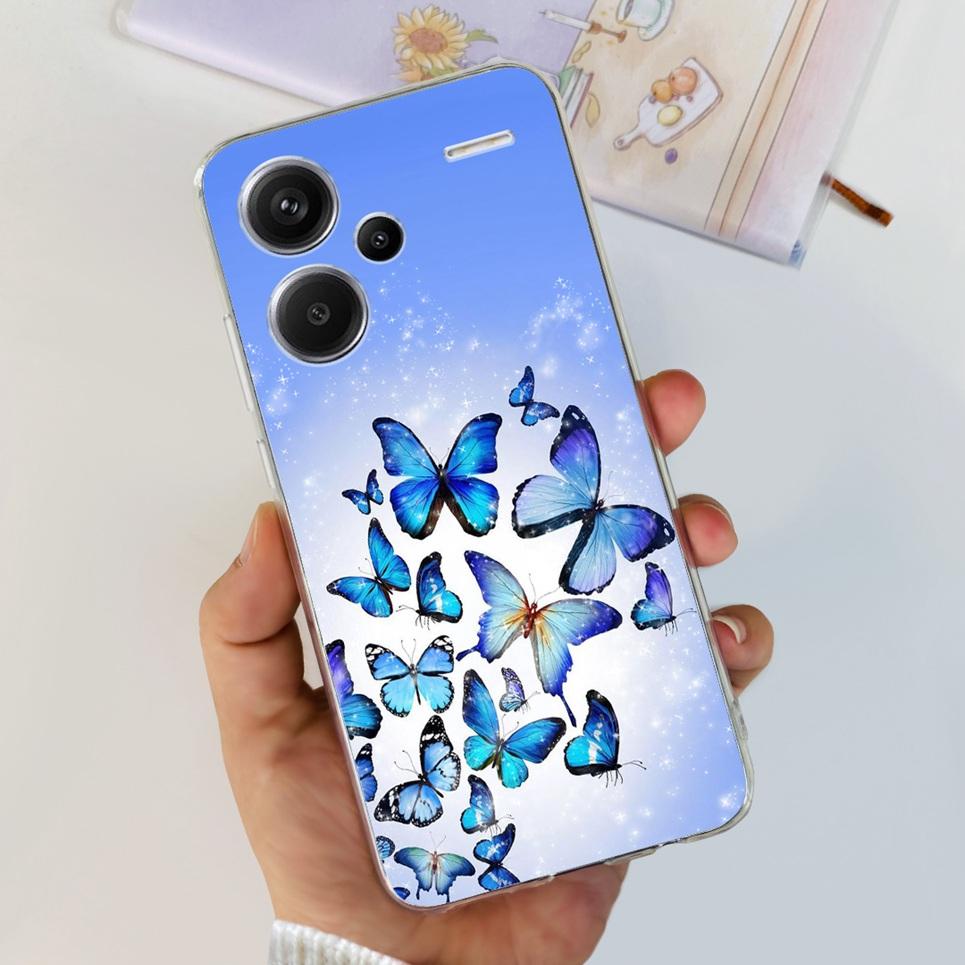 For Xiaomi Redmi Note 13 Pro Plus Pro+ Case Transparent New Fashion Pattern Soft TPU Etui For Xiaomi Redmi Note 13 4G 5G Bumper