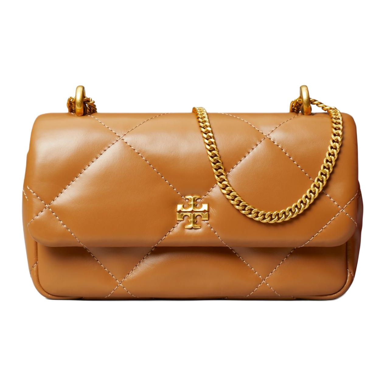 

Tory Burch Kira Diamond Quilted Flap Napa Leather Crossbody Bag Mini Women bags Brown 154710-200 Basic Set (Bag+Dust Bag)