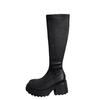 Thick-soled Small Long Boots Women's 2025 New Spice Girl Heightening Elastic Thin Boots Small Tube Circumference Tall Knight Boots