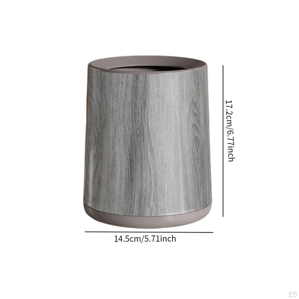 Trash Can with Wood Grain, Waste Basket, Room Aesthetically Stylish, Garbage Container Without Lid,