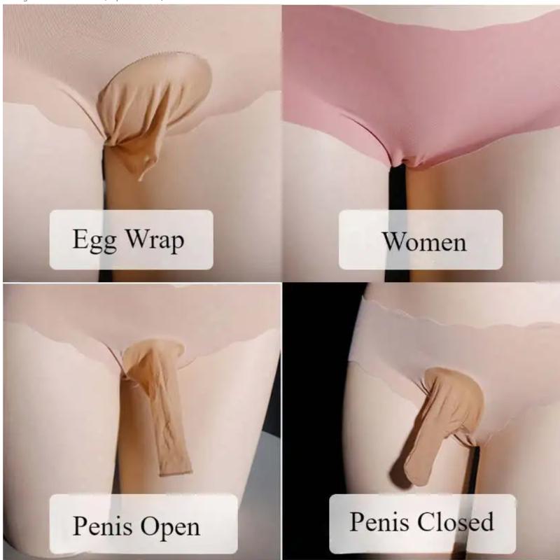 Women Men Lingerie Sissy Pouch Panties Full Lace Sheer T-Back Thong With Penis Sheath G-String Femboy Transgender Underwear