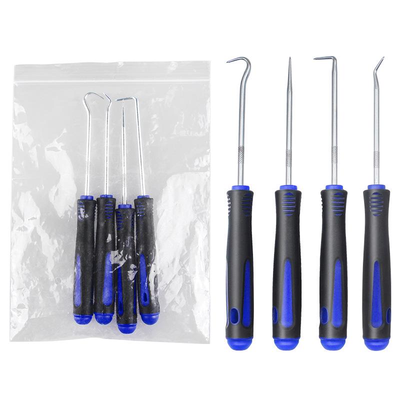 4-Piece Oil Seal Hook Set: Tire Repair & O-ring Puller Removal Tools