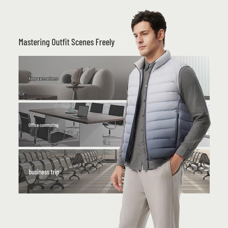 Tanboer Men's Lightweight Stand Collar Down Vest