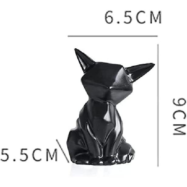 Ceramic Cat Figurine Loving Cat Statue Cat Desk Decoration for Home Office Table Desktop Ornaments - Black, S
