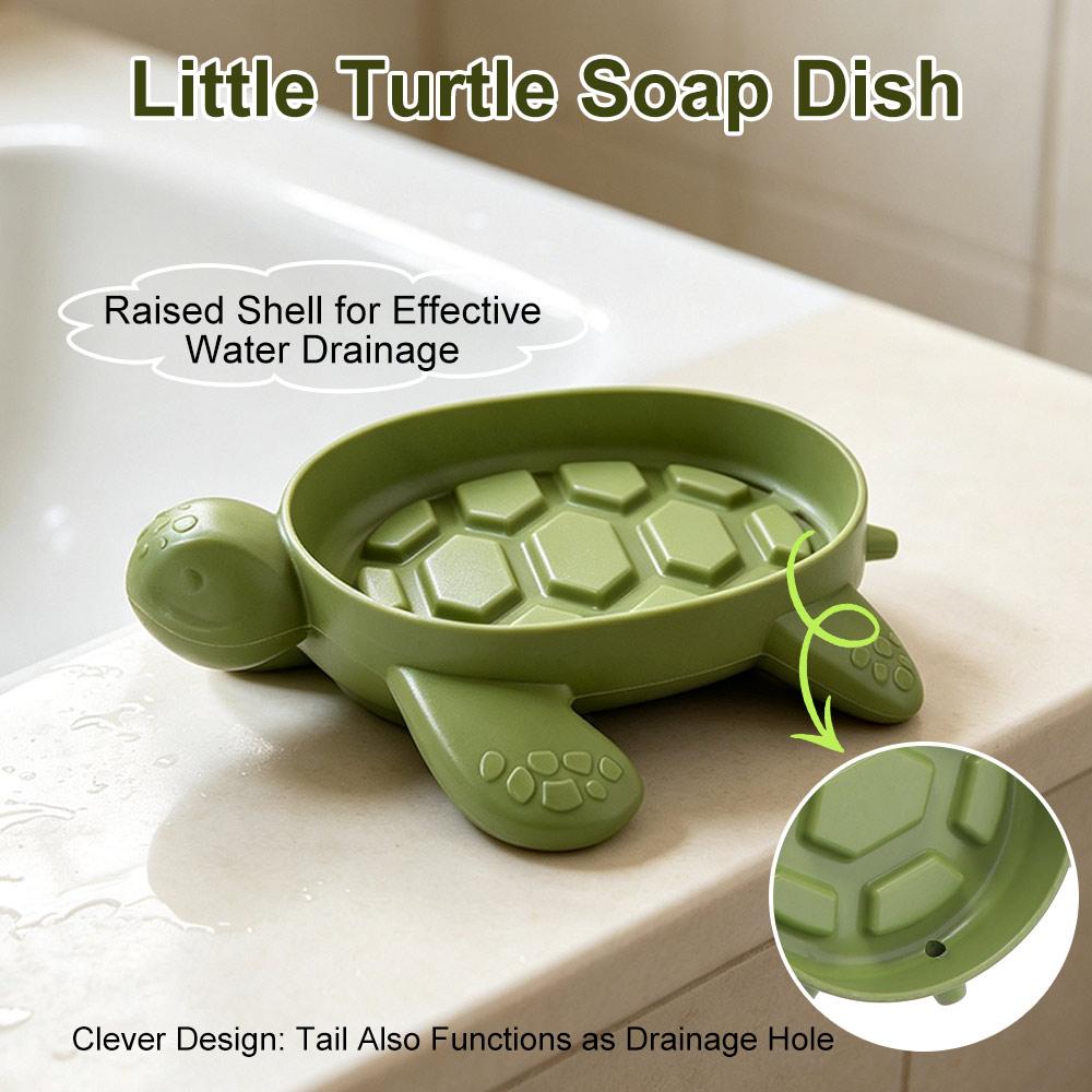 Plastic Turtles Shape Soap Box Cute Soap Holder Creative Drain Soap Holder Box Sink