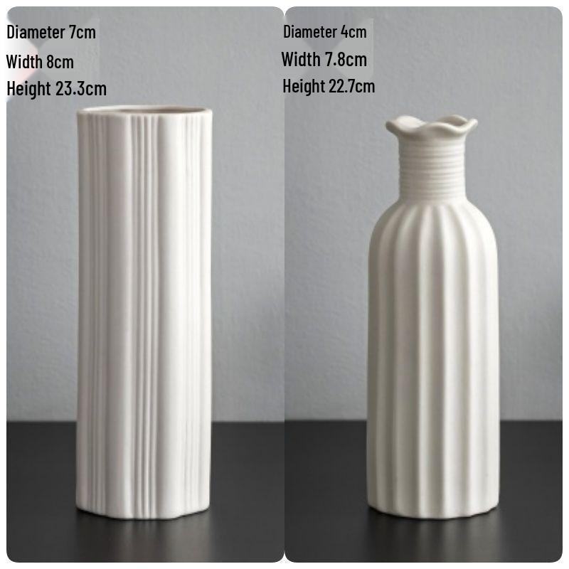 Modern Nordic White Ceramic Vase - Light Luxury Ins Style for Home Decoration and Flower Arrangement
