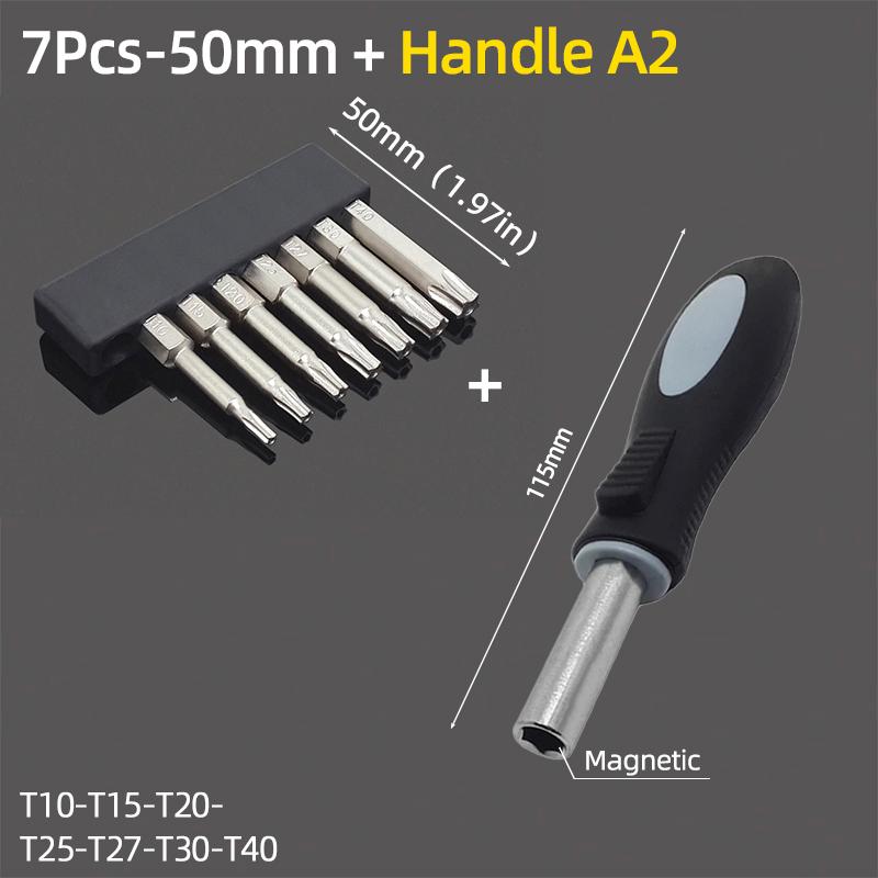 Zestaw bitów w kształcie gwiazdy pentakularnej T10-T40 trzpień sześciokątny 1/4 cala stal S2 magnetyczne 50 mm bit do wkrętarki klucz zapadkowy narzędzia ręczne