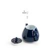 Azure Blue Gilt Ceramic Teapot