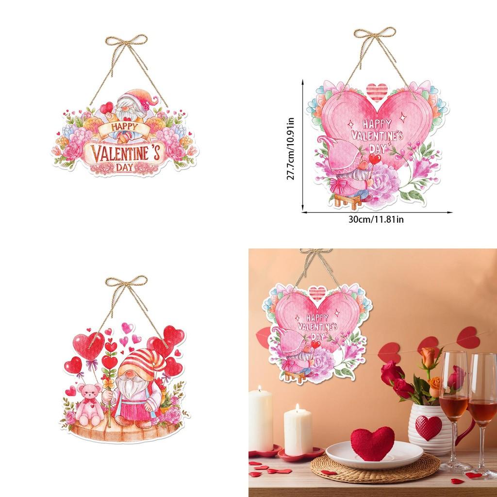 Valentines Day Pink Door Decor For Party Environment With Paper Material Hanging Accessories