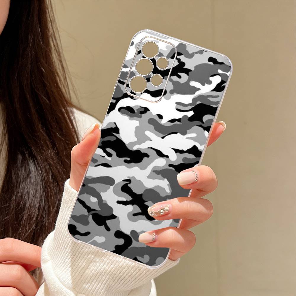 Camouflage Phone Case Transparent Silicone Soft For Samsung S25,S24,S21,S22,S23,S30,Ultra,S20,Plus,Fe
