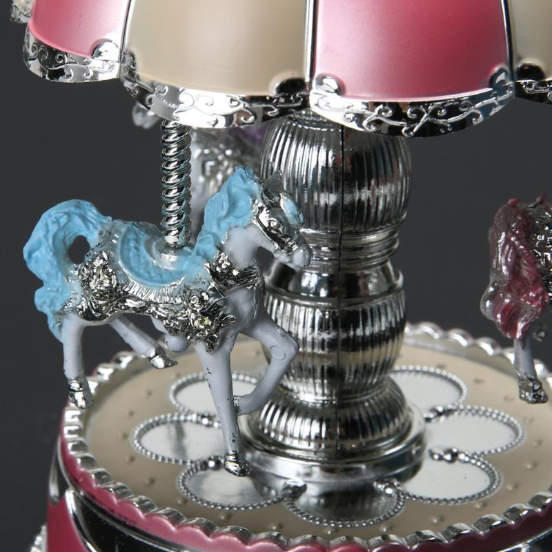 Chrismas Birthday Gift LED Light Merry Go Round Music Box Christmas Birthday Gift Toy Carousel